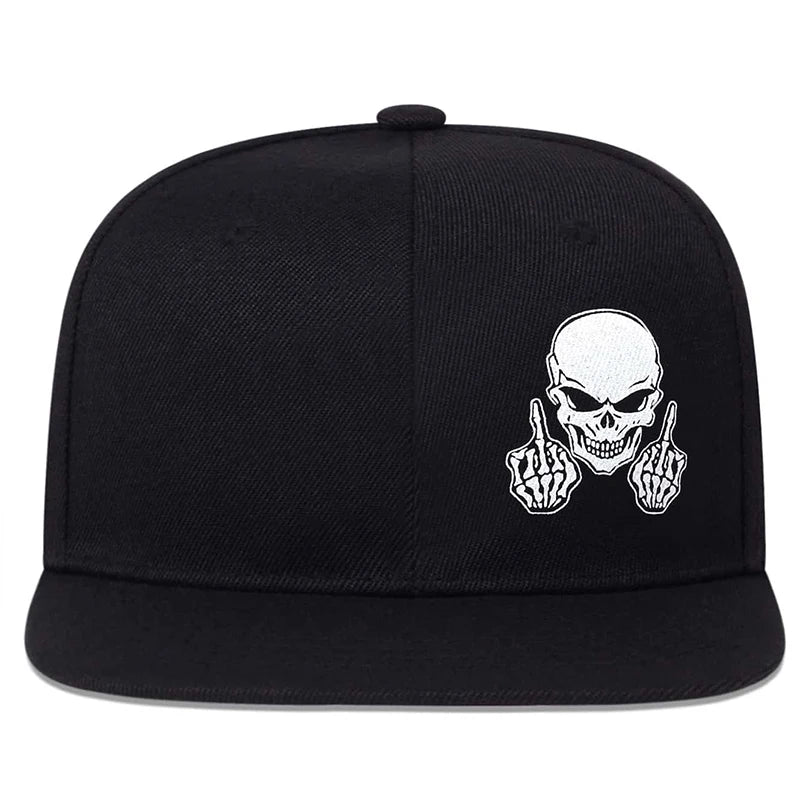Unisex Skeleton Finger Embroidery Hip-hop Hats Snapback Cap Baseball Caps