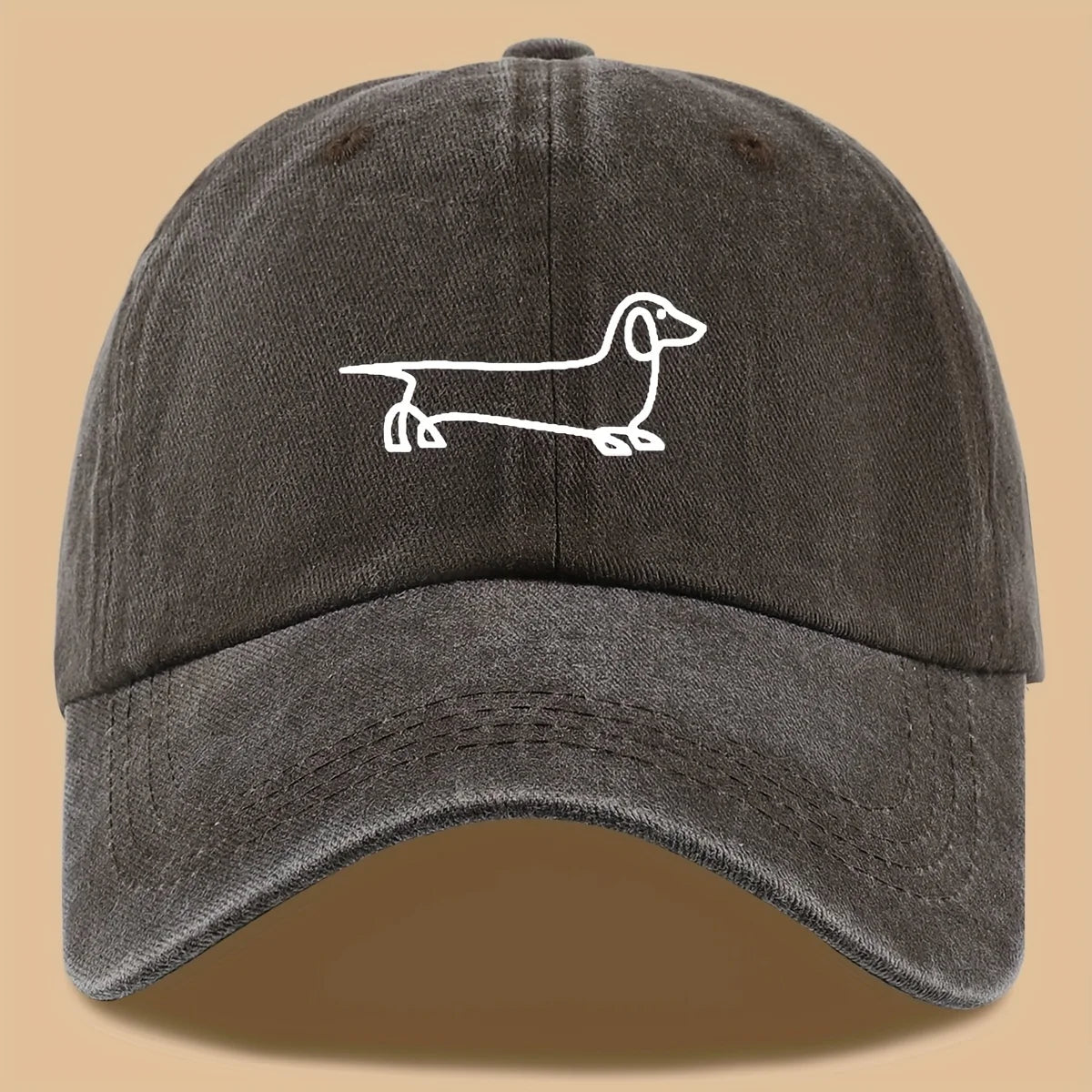 Simple Dog Print Baseball Cap, Versatile For Both Men And Women