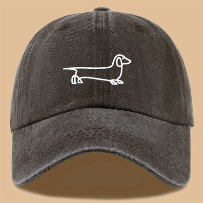 Simple Dog Print Baseball Cap, Versatile For Both Men And Women