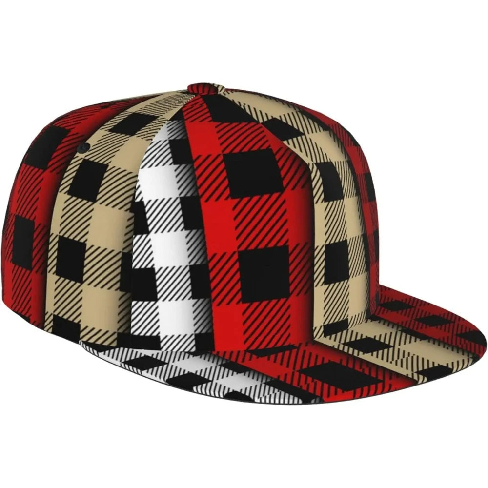 Plaid Adult Men's Snapback Cap Hat Tennis Cap Running Cap Hip Hop