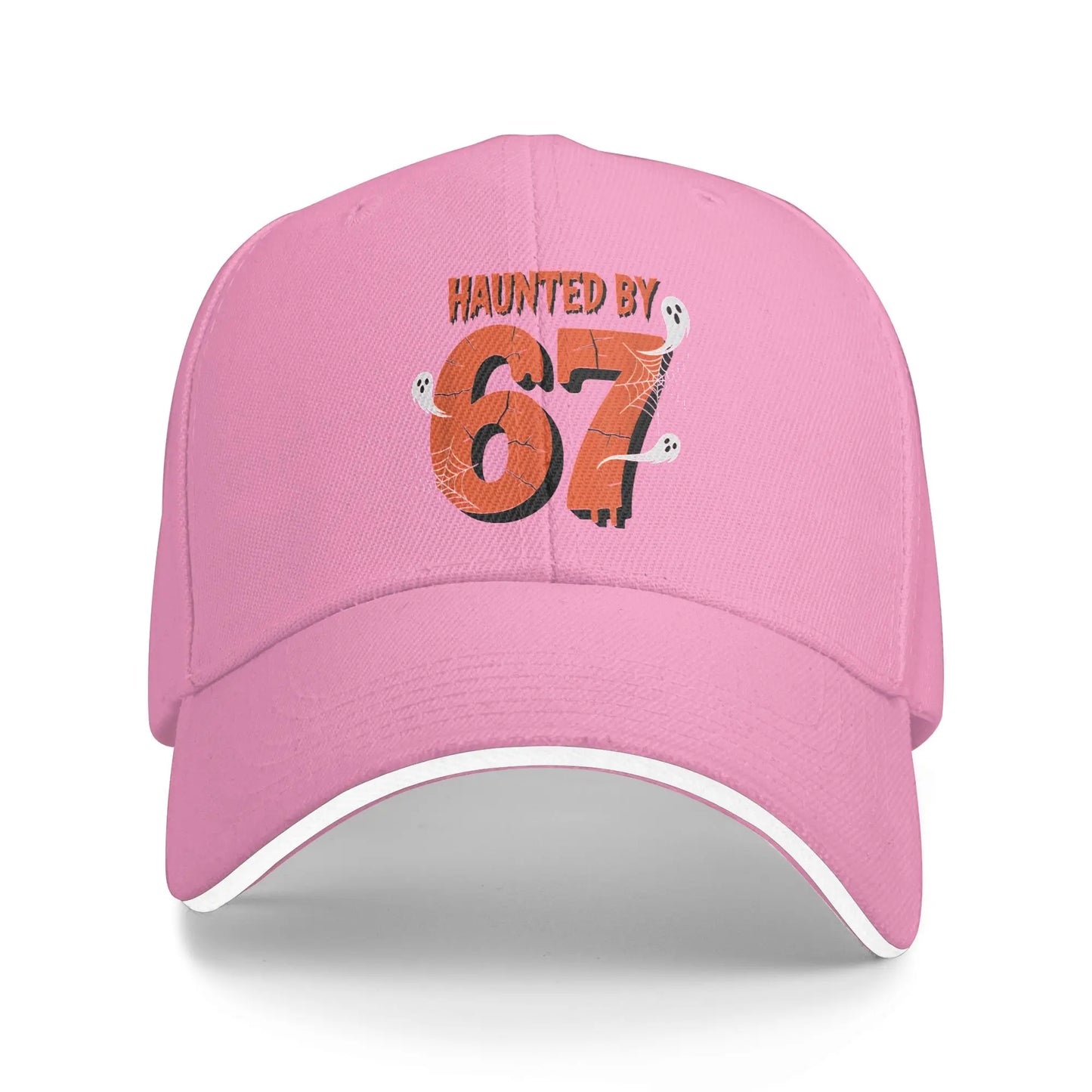 Haunted By 67 Halloween Funny 67 Meme Six Seven Ghost Baseball Cap