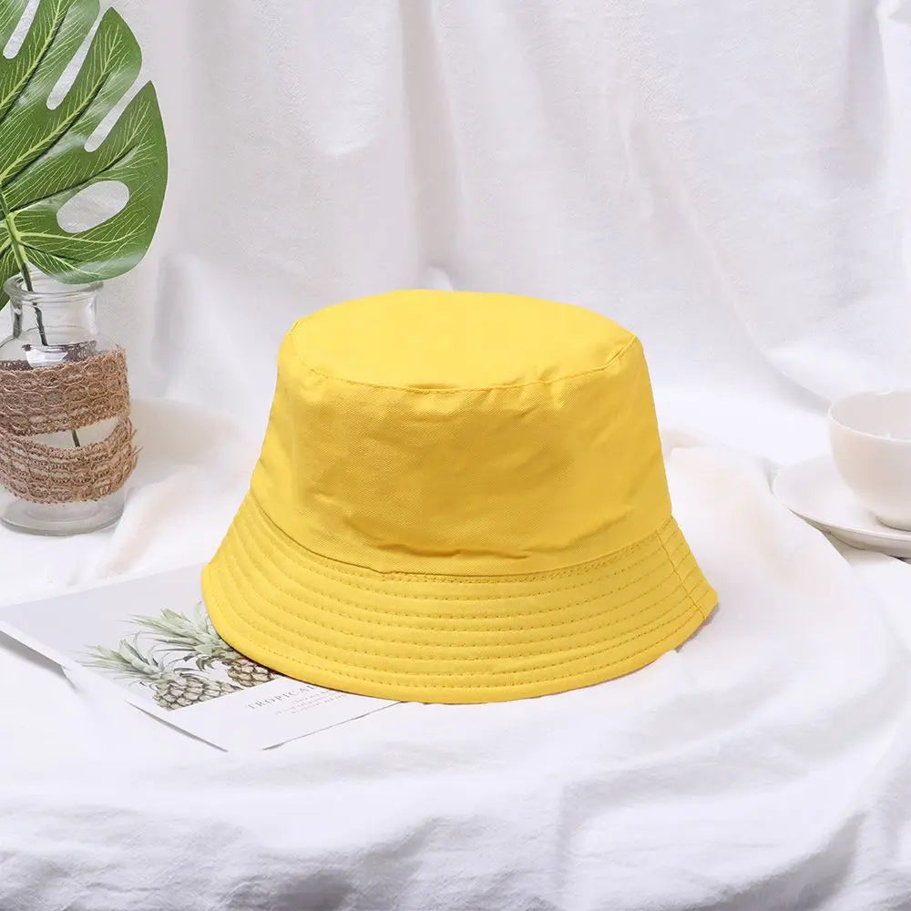 Women Men Outdoor Sunscreen Casual Candy Color Bucket Hat Sun Caps Fisherman Cap