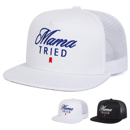 Unisex Mama TRIED Embroidery Hip-hop Net Hats