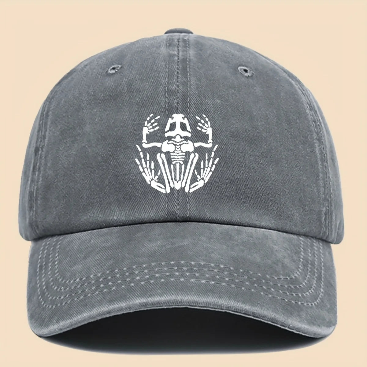 Skeleton Frog Printed Baseball Hat For Men Women