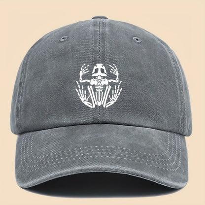 Skeleton Frog Printed Baseball Hat For Men Women