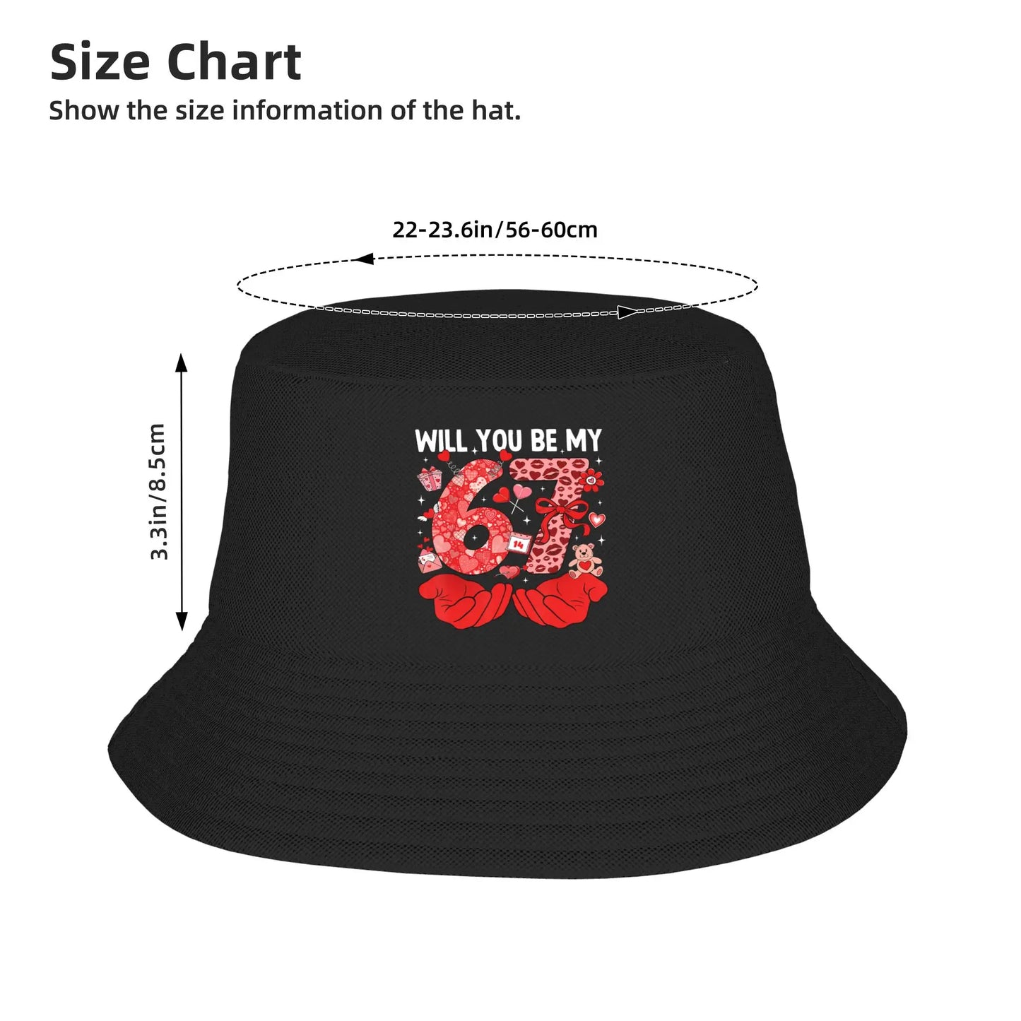 Valentine's Day Will You Be My 67 Cute Couple Heart Love Bucket Hat