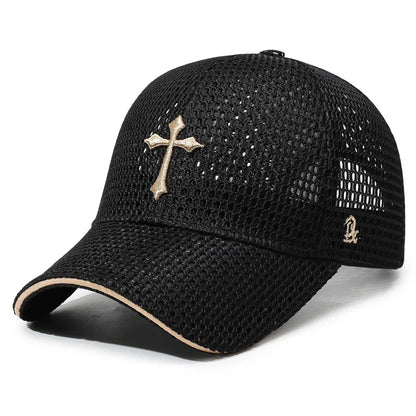 Summer Mesh Breathable Baseball Cap Star Embroidery Casual Hat Unisex