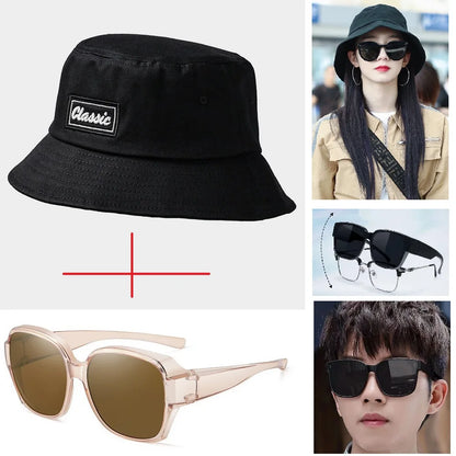 Men Women Big Head Bucket Hats Beach Oversize Sun Cap