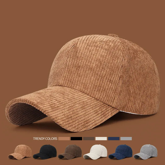 Unisex Corduroy Solid Color Sunshade Baseball Cap