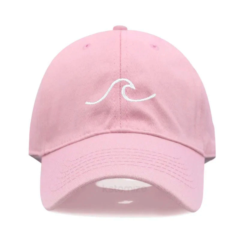 Men's Baseball Cap Women's Washed Cotton Waves Embroidery Embroidery Sport Golf Caps For Man