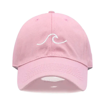 Men's Baseball Cap Women's Washed Cotton Waves Embroidery Embroidery Sport Golf Caps For Man