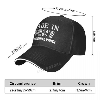 Made In 1987 Baseball Caps Adjustable Unisex