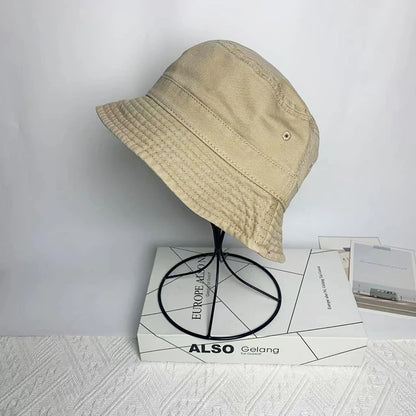 Japanese Style Cotton Simple Bucket Hat For Men Women