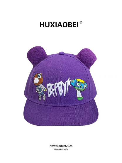 Cute Rilakkuma Purple Bear Cap Baseball Caps
