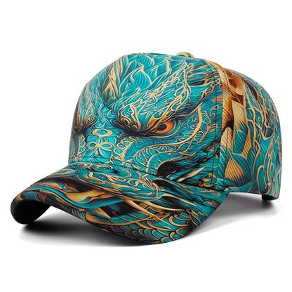 Skateboarding Hat Printed Dragon Tiger Baseball Hat