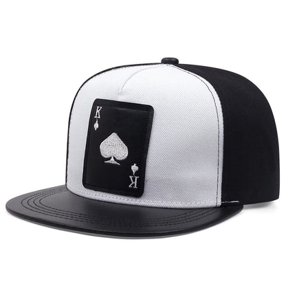 King Leather Playing Card Embroidered Baseball Caps Hip Hop Caps For Men Women Snapback Caps