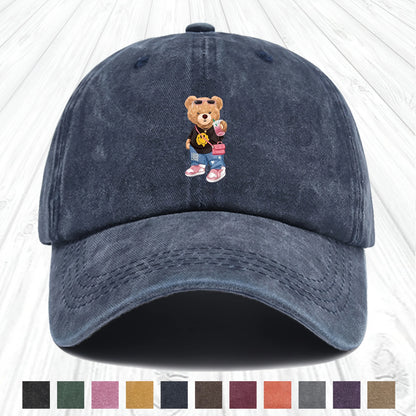 Cartoon Bear Print Cotton Baseball Hat