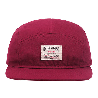 New ON THE MOMENT Cotton 5 Panel Baseball Cap Snapback Caps