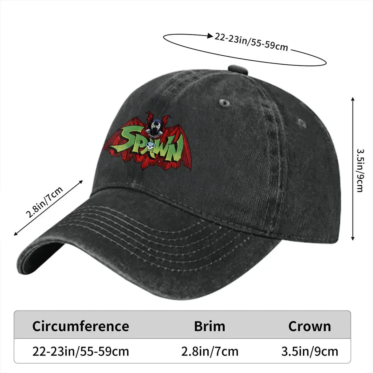 Washed Men's Baseball Cap Spawn-Bat Trucker Dad Hat Spawn Comic Golf Hats