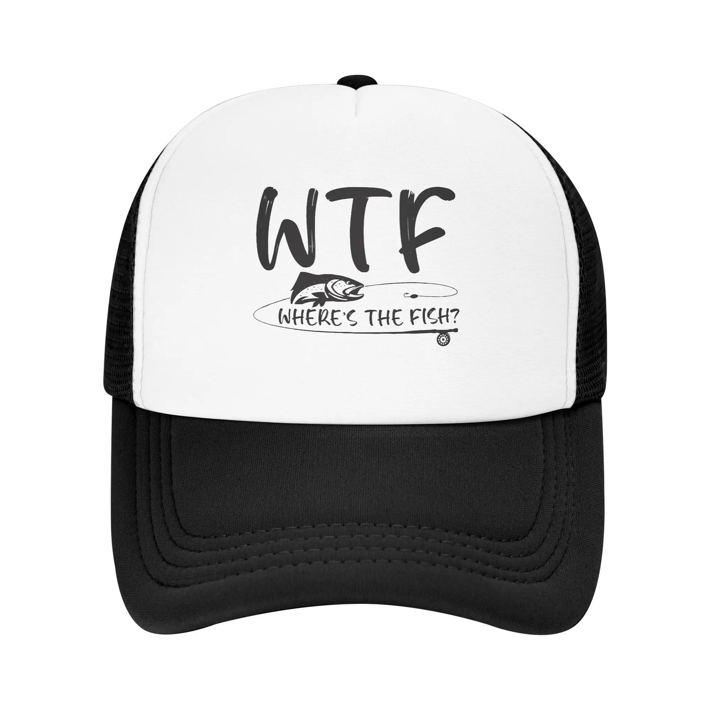 WTF Where's The Fish Print Baseball Cap For Men Women