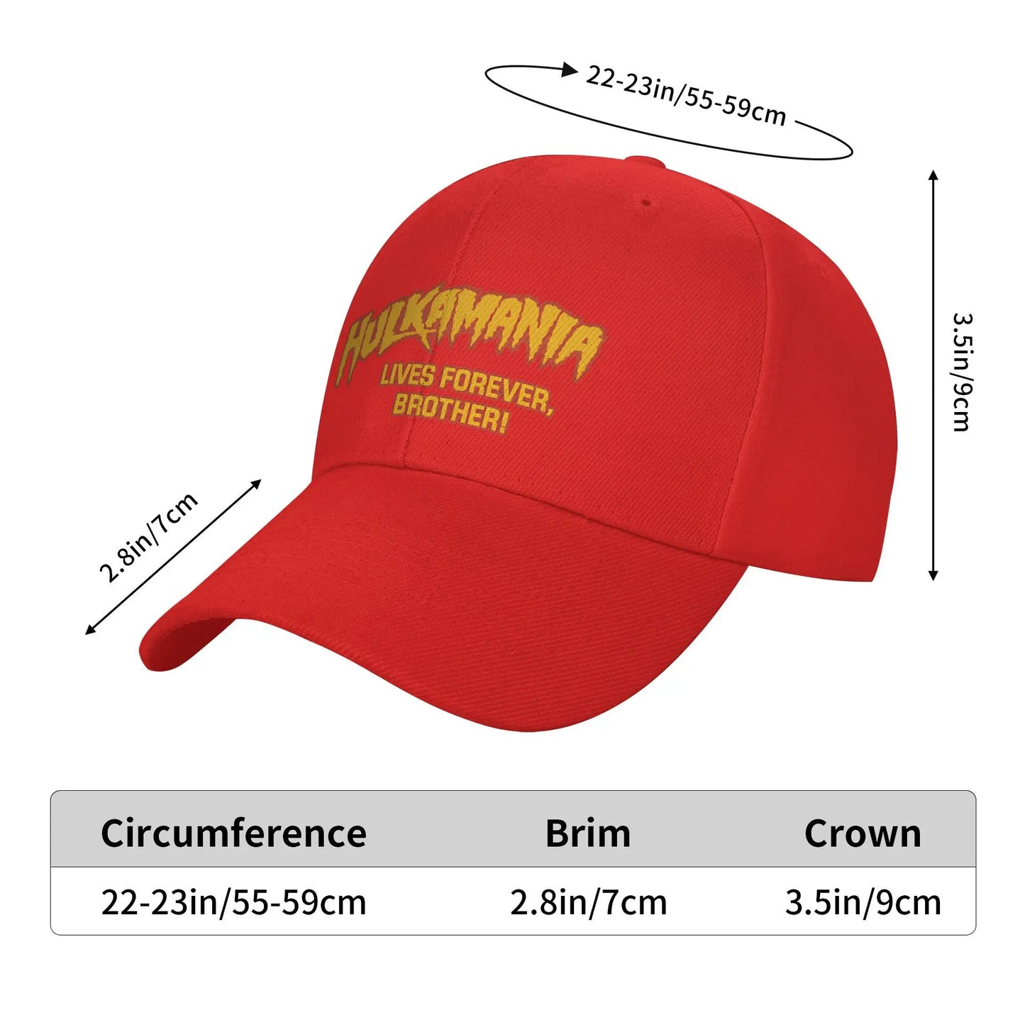 Hulkamania Hulk Hogan Wrestling Hat Adult Sport Baseball Caps