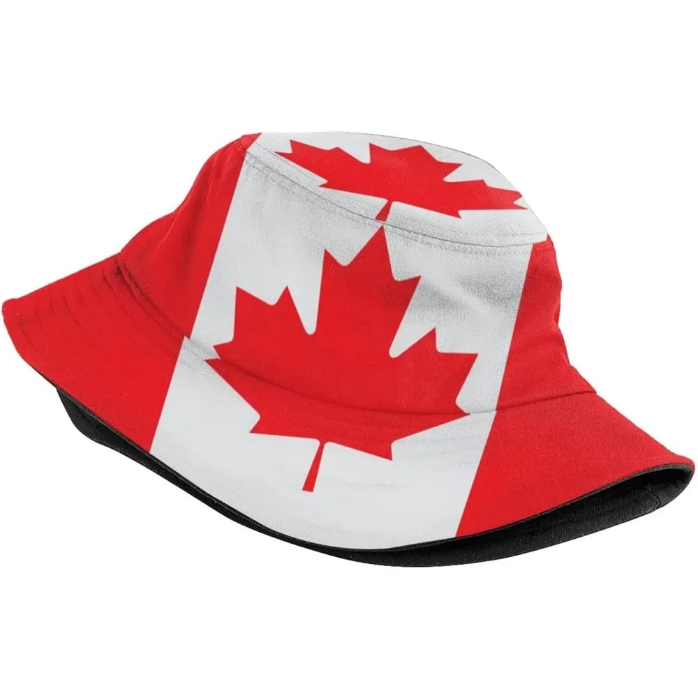 Canada Flag Fisherman Cap Hip Hop Gorras Summer Unisex Printing Bucket Hat