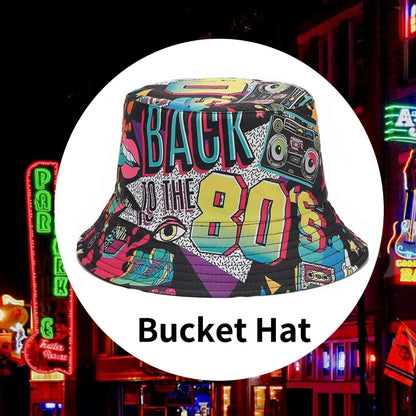 Summer Vintage 80 90 Party Graffiti Bucket Hat Men Women
