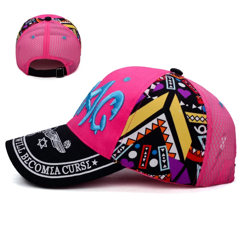 Parent-Child Cartoon Embroidery Letter SunShade Baseball Cap