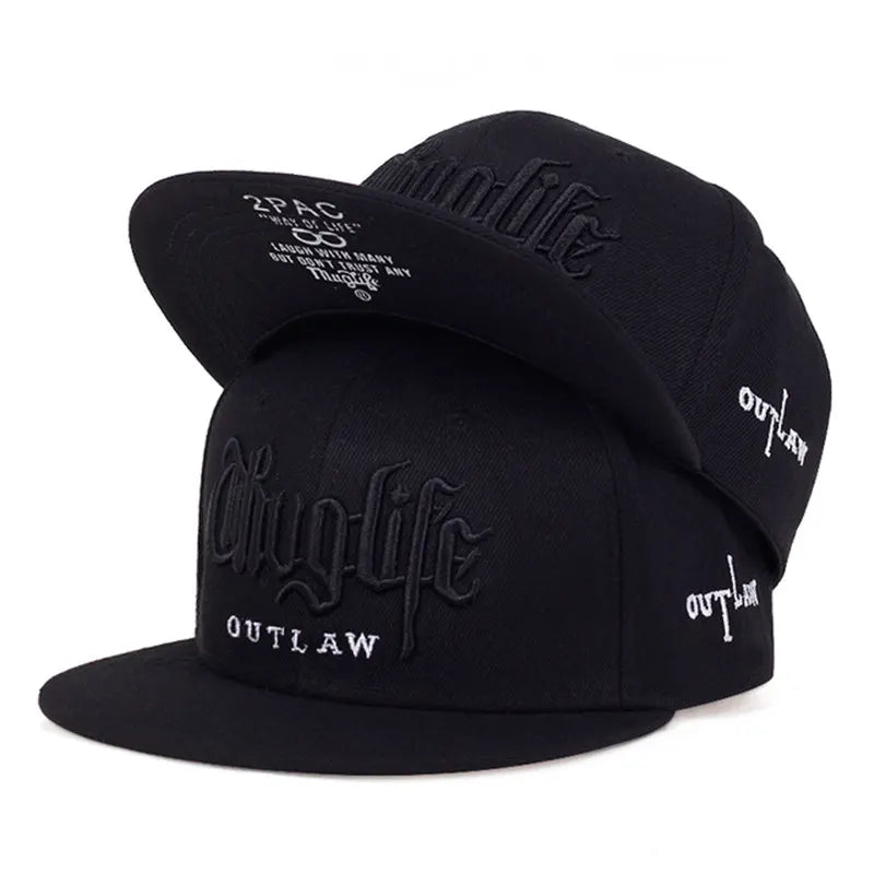 2025 Fashion Fastball CAP Thug Life Embroidery Hip Hop Baseball Cap Snapback Hat