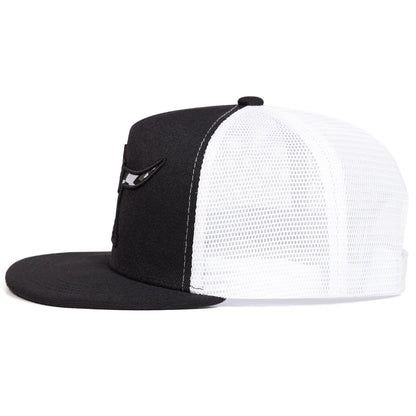 Unisex Ox Horn Embroidery Hip-hop Net Hats Snapback Cap