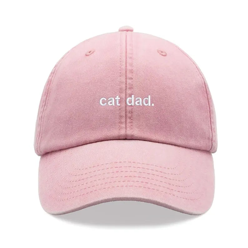Cat Dad Retro Washed Baseball Cap
