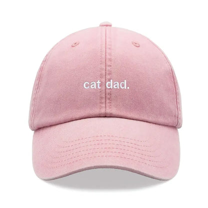Cat Dad Retro Washed Baseball Cap