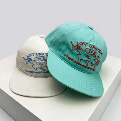 New Unisex Niche Unicorn Letters Embroidery Snapback Hats