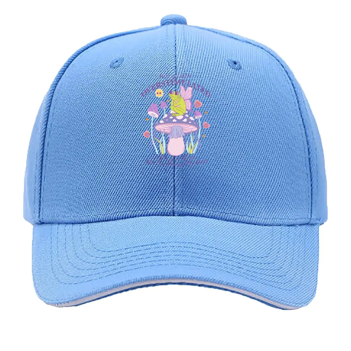 Just A Little Overstimulated Frog Mushroom Doing My Best Sandwich Baseball Cap