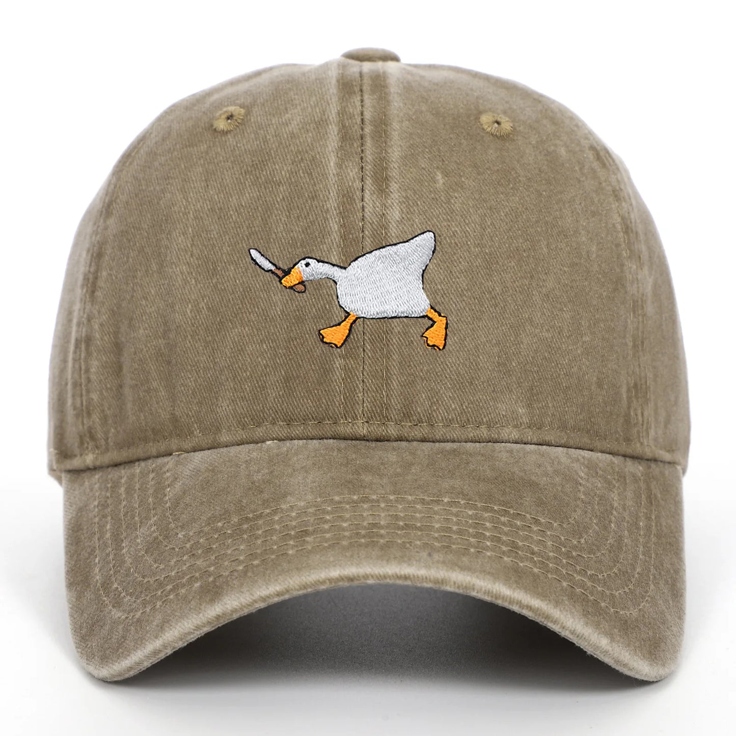 Embroidered Baseball Cap With Goose Pattern For Men And Women