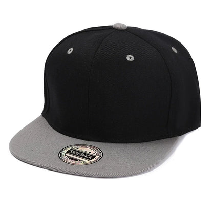 Color-Blocked Flat-Brim Baseball Cap Versatile Sunshade and Sun Protection Hat Hip-Hop Hat Snapback Caps