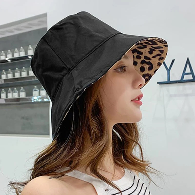 Leopard Reversible Bucket Hat Women