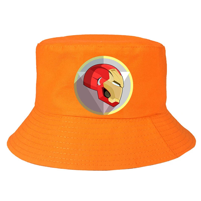 Marvel Iron Man Bucket Hat Casual Graphic Vintage Cartoon Beach Panama Hats