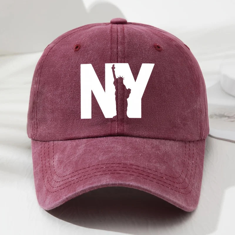 Unisex NY Goddess Print Soft Top Baseball Cap