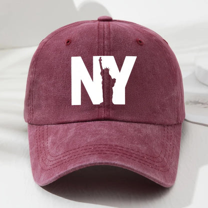 Unisex NY Goddess Print Soft Top Baseball Cap