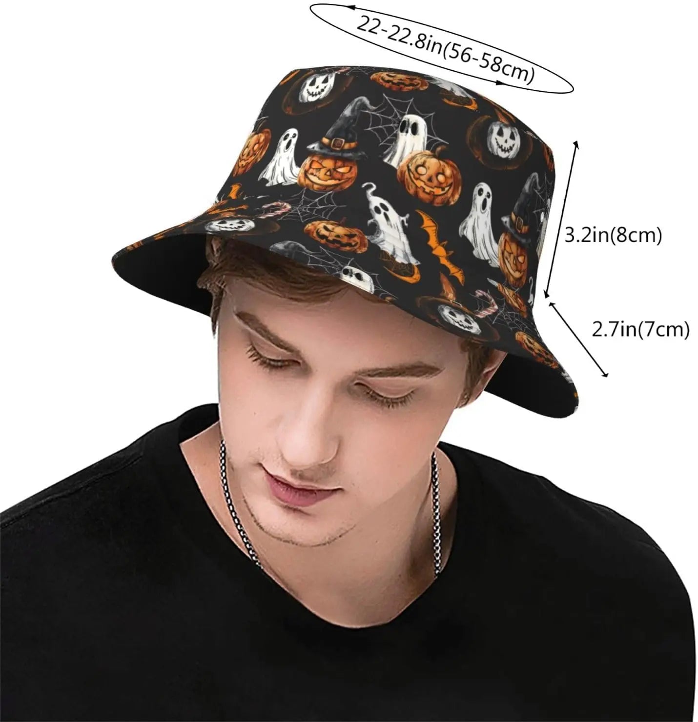 Pumpkin Hat Skull Bucket Hat