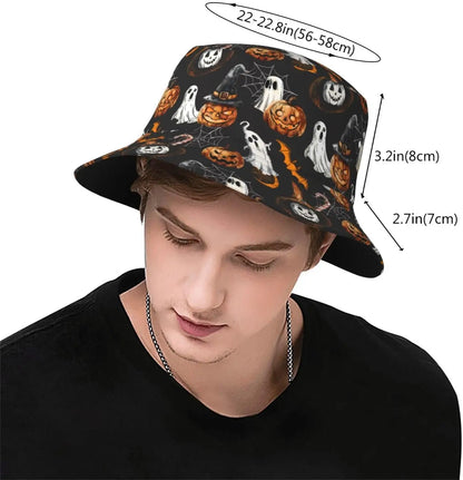 Pumpkin Hat Skull Bucket Hat