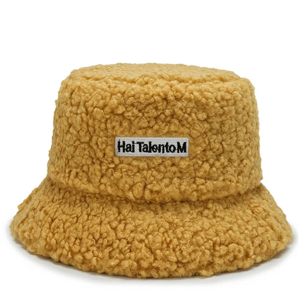 Warm Bucket Hat Unisex Winter Fleece Fisherman Cap