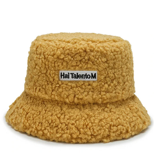 Warm Bucket Hat Unisex Winter Fleece Fisherman Cap