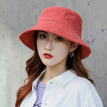 Casual Simple Fashion Outdoor Unisex Soft Sun Hats Corduroy Bucket Hat