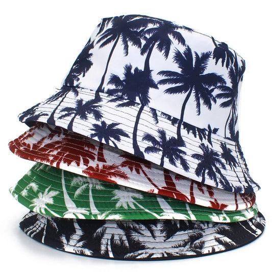 Hawaii Double-Sided Coconut Tree Fisherman Hat Bucket Hat