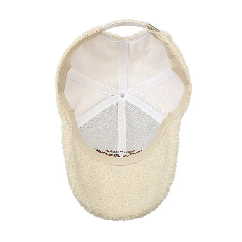 Teddy Plush Warm Baseball Cap Fashionable Versatile Duckbill Hat