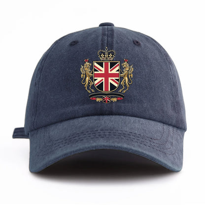 UK Print Washed Baseball Cap For Adults
