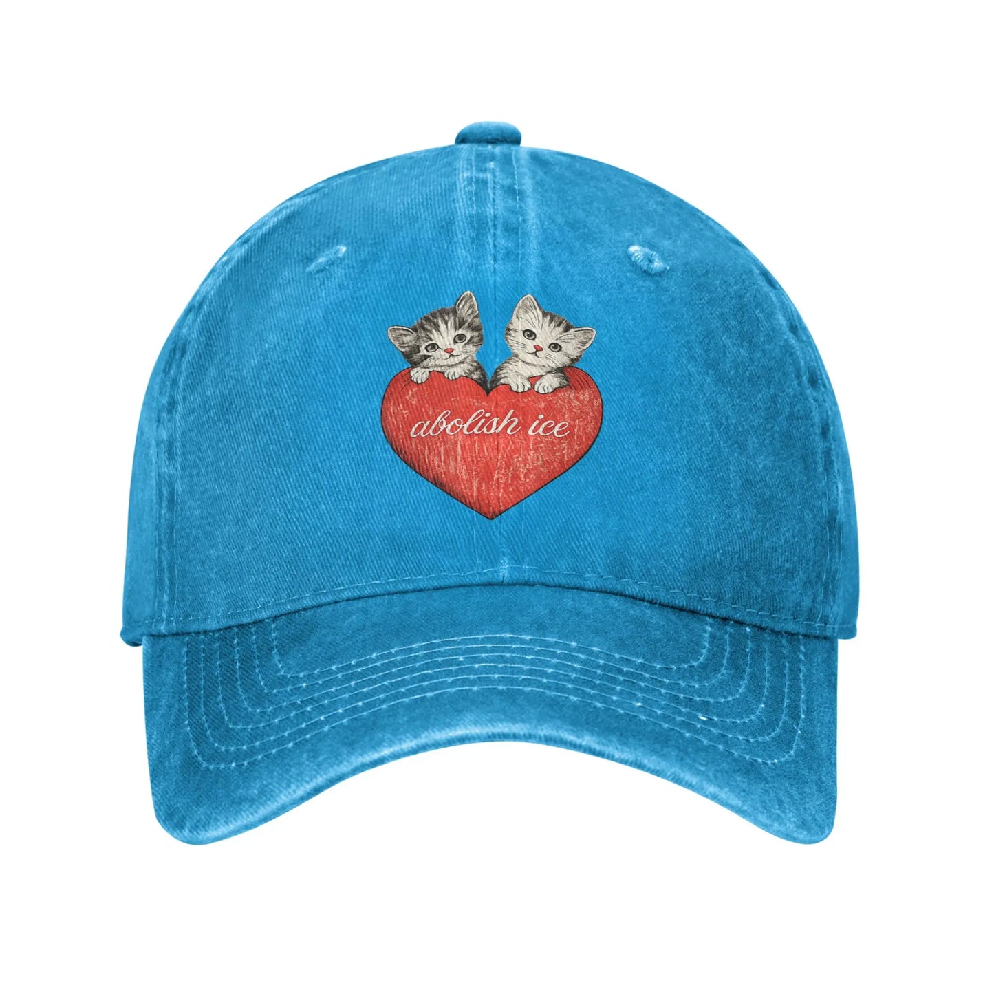 Abolish ICE Cat Heart Sun Baseball Cap