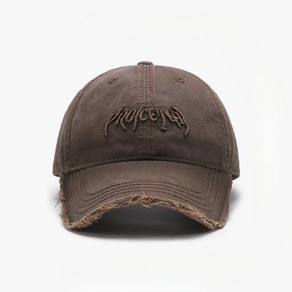 Letter Three-dimensional Embroidery Soft Top Rough Edge Men's BaseballCap